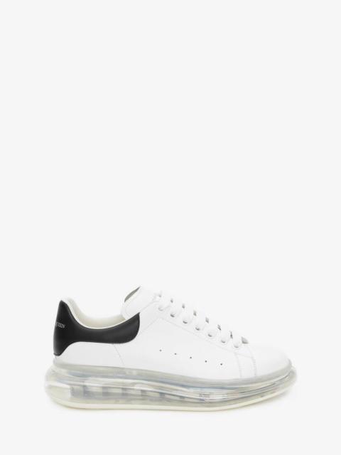 Men's Oversized Transparent Sole Sneaker in White/black