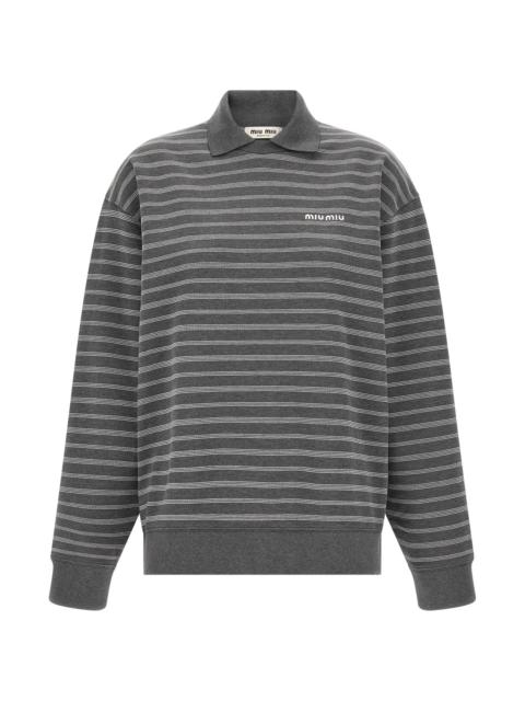 Miu Miu Striped Collared Sweatshirt