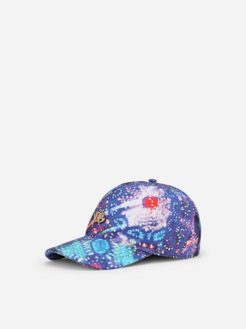 Cotton baseball hat with illumination print