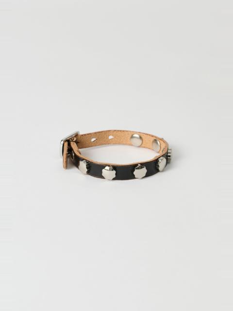 Our Legacy Flower Bracelet Deep Black Leather