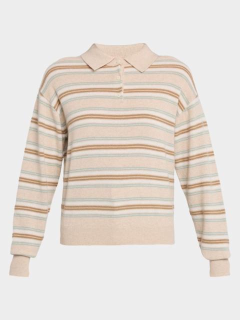 GUEST IN RESIDENCE Collegiate Stripe Cashmere Polo