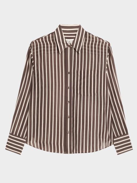 TWP Joey Striped Cotton-Silk Shirt