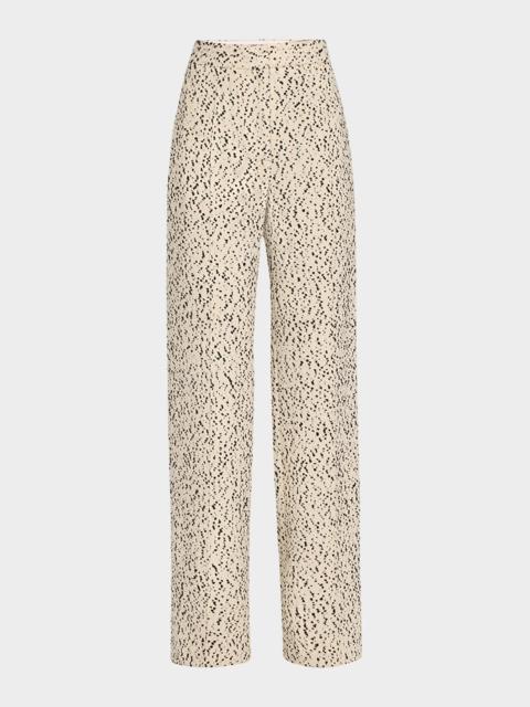 ADAM LIPPES Dalmatian Tweed Wide-Leg Pants