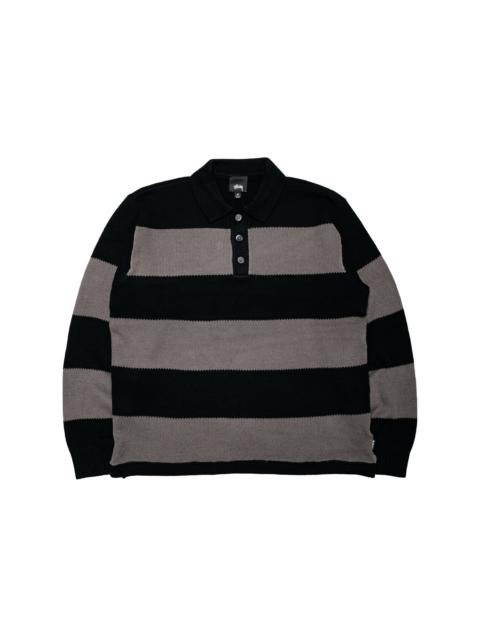 Stüssy Stüssy Pique Knit Stripe Rugby Black