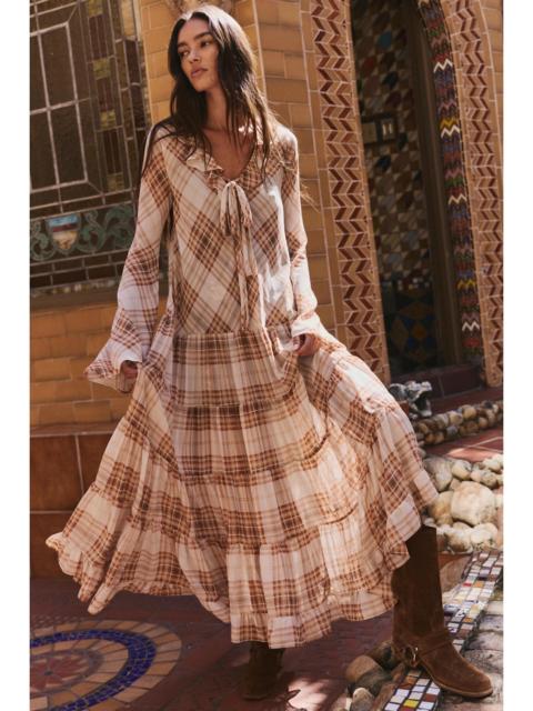 FREE PEOPLE Plaid Petal Maxi Dress