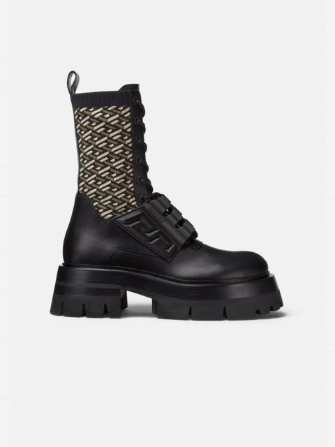 VERSACE Leonidas Leather Biker Boots