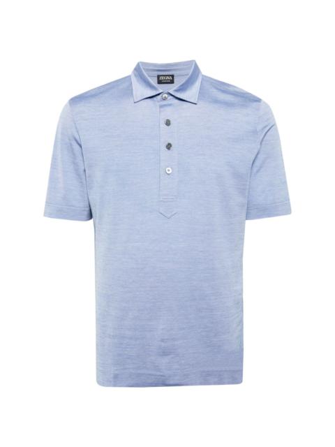 polo-collar cotton-blend polo shirt