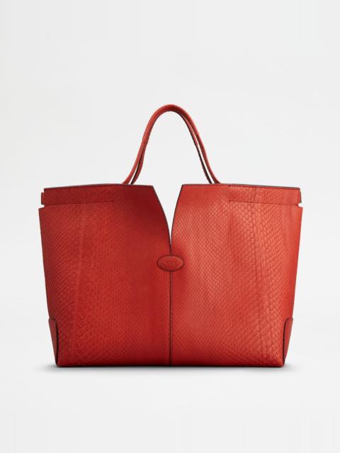 Tod's TOD'S DI BAG FOLIO IN PYTHON MEDIUM - RED
