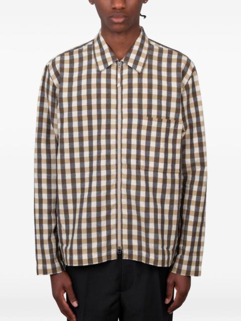 Universal Works check-pattern zip-up shirt
