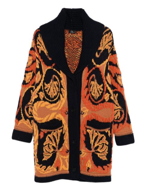 Etro floral-pattern shawl-collar cardigan
