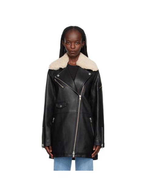 Black Kinsley Faux-Leather Coat