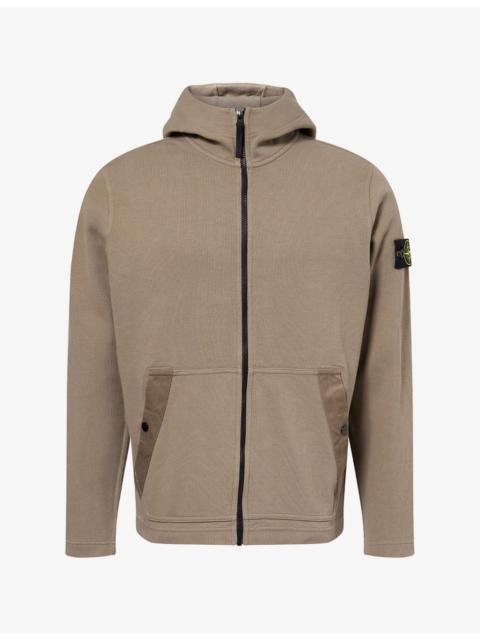 Stone Island Compass-Badge Zip-Through Cotton Hoody