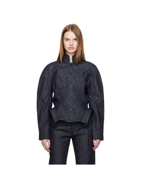MUGLER Indigo Sculptural Denim Jacket