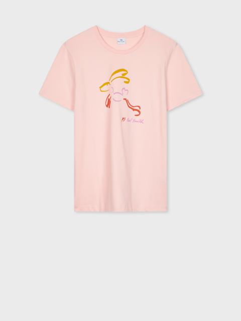 Paul Smith Women's Light Pink 'Rainbow Bunny' T-Shirt