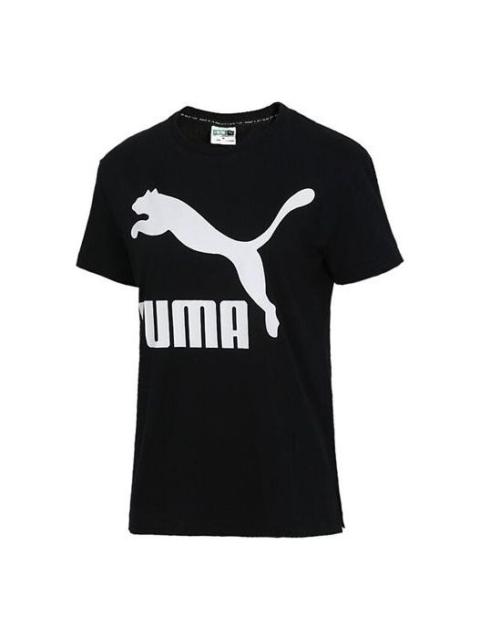 PUMA (WMNS) PUMA Classics Logo Tee Sports Short Sleeve TEE Black 579406-61