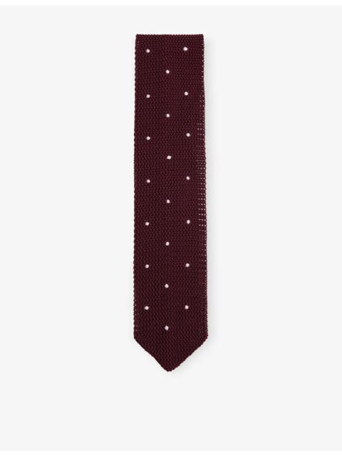 REISS Punto spot-embroidered silk tie