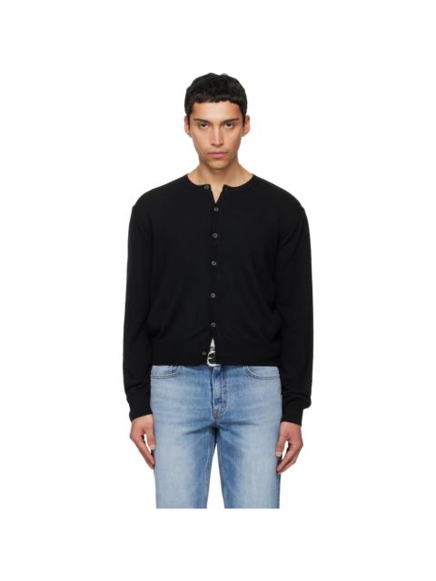 Tonywack Black Super Fine Wool Crew-Neck Cardigan