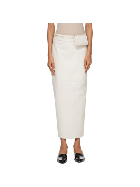 RÓHE Off-White Leather Pouch Maxi Skirt