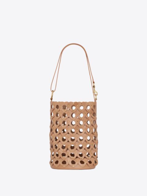 the hearted bucket bag in vegetable-tanned leather