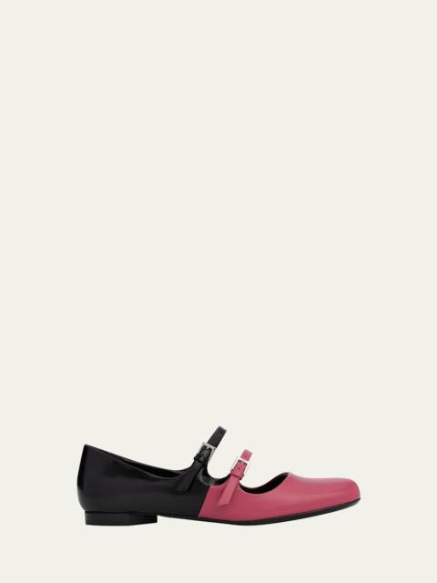 Pierre Hardy Duo Mary Jane Leather Ballerina Flats