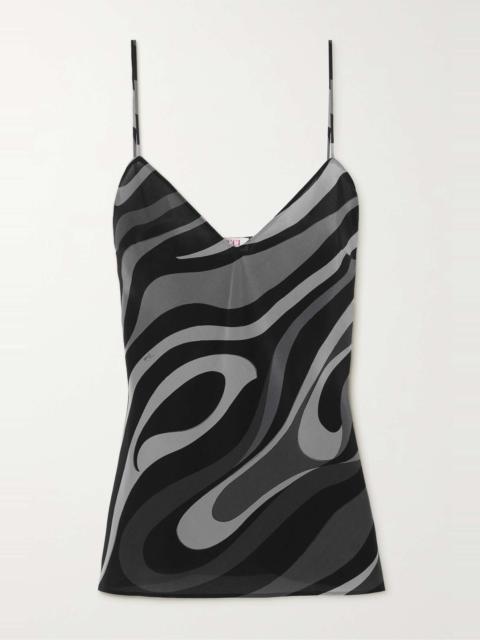 Printed silk crepe de chine camisole