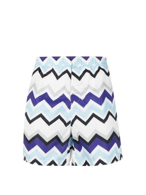 zigzag-print swim shorts