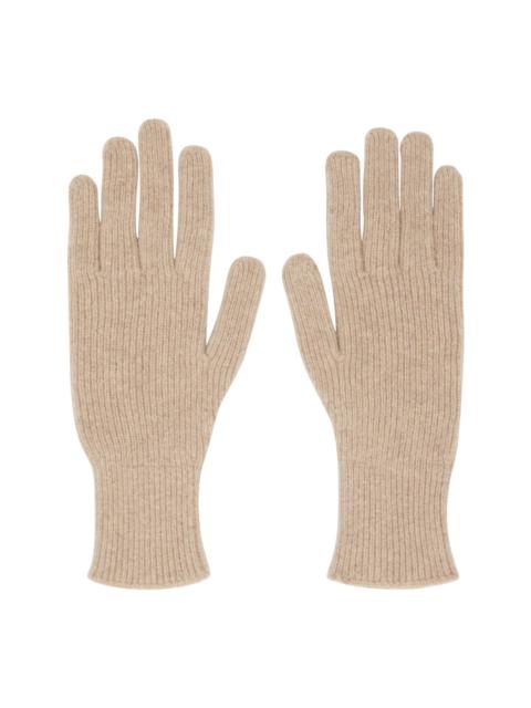 BASERANGE Beige Ribbed Gloves
