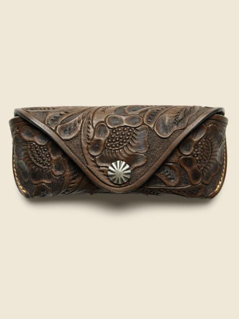 RRL by Ralph Lauren Tooled Leather Eyeglass Case - Brown