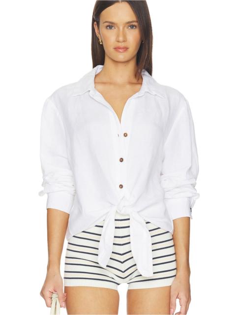 SANCTUARY More Love Linen Tie Top
