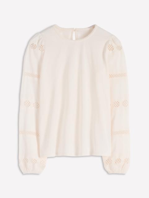 BODEN Millie Lace Mix Top-Ivory