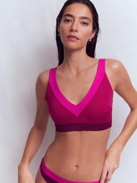 BODEN Campania Cross-back Bikini Top-Fuchsia, Chocberry