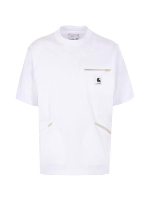 sacai x Carhartt Wip logo patch pockets T-shirt