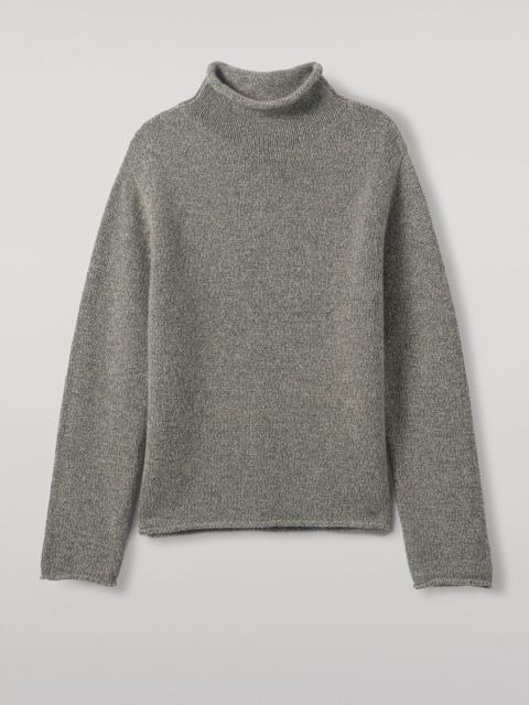 Johnstons of Elgin Kester Blue Marl Cashmere Funnel Neck Jumper
