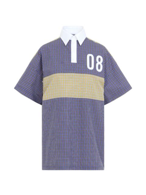 Moschino check-pattern logo-print polo shirt