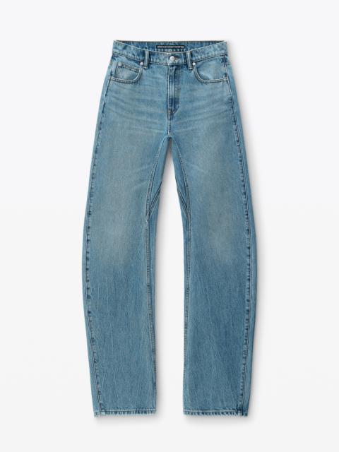 Alexander Wang Curved Mid Rise Jean in Denim
