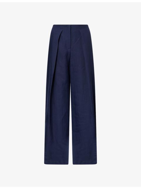 TWP Demie Pleated Linen Trousers