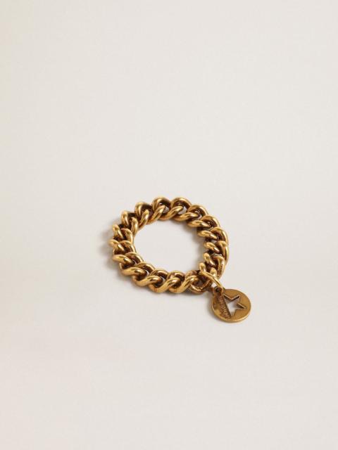 Golden Goose Ring in old gold color with flexible links