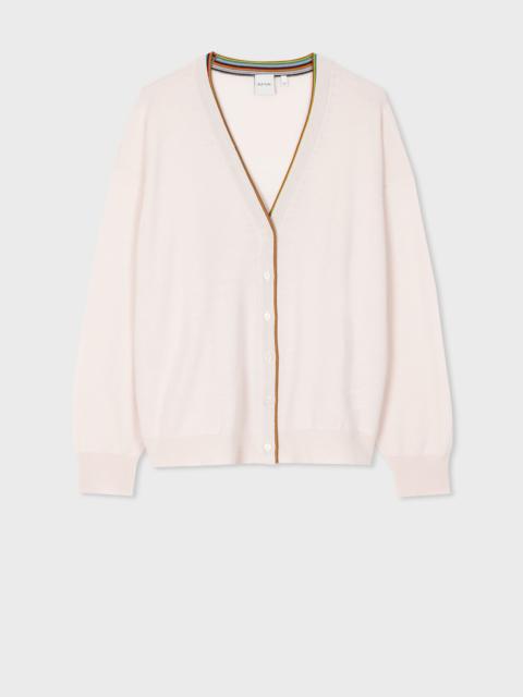 Paul Smith Ivory Merino Wool 'Signature Stripe' Cardigan