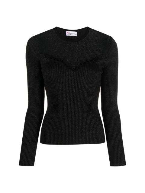 point d'esprit tulle knitted top