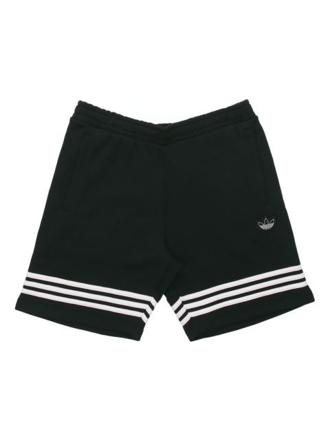adidas adidas originals Outline Short Hollow Out Logo Sports Shorts Black FM3877