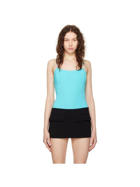 MACH & MACH Blue Crystal Bow Bodysuit