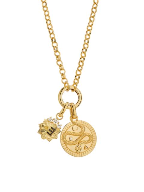 FOUNDRAE Women's Wholeness & Internal Compass 18K Yellow Gold & 0.23 TCW Diamond Medium Belcher Chain Necklac