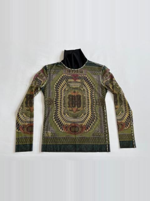 Jean Paul Gaultier Jean Paul Gaultier Runway Dollar Print Mesh Top