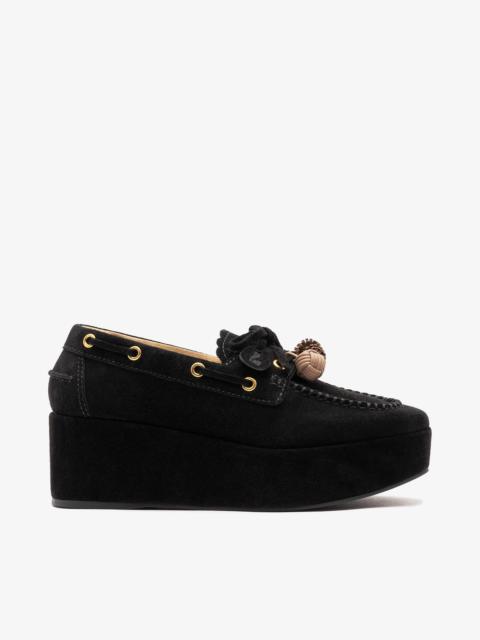 Larroudé Cyprus Flatform Black Suede