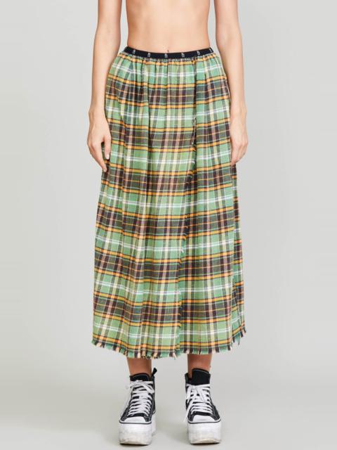 R13 KILT SKIRT - GREEN PLAID