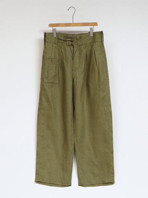 Nigel Cabourn Field Pant Linen Basket in Green