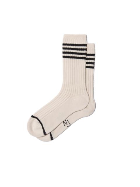 Nudie Jeans Women Tennis Socks Stripe Offwhite/Black