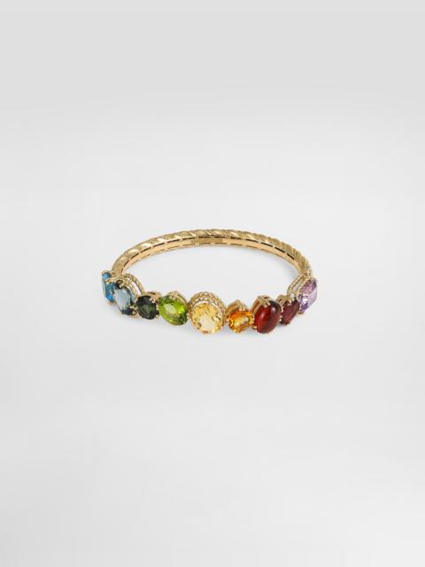 Dolce & Gabbana Rainbow bracelet in 18-karat yellow gold with multicolored gemstones