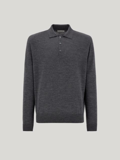 Canali CANALI NUVOLA ANTHRACITE SEAMLESS MERINO WOOL POLO SHIRT