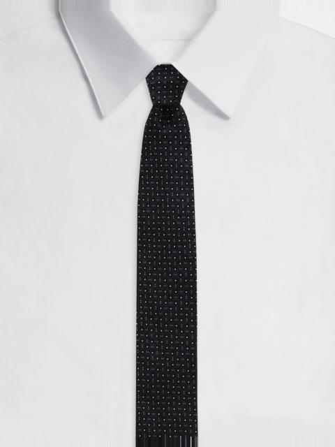 Silk jacquard tie with DG logo